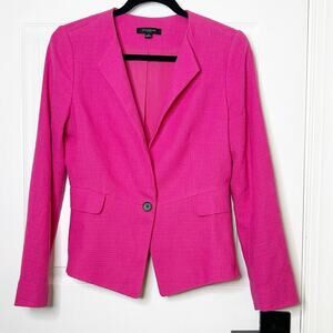 ANN TAYLOR Size 4 Textured Pink Blazer Single Breasted Work Wear Career Commuter